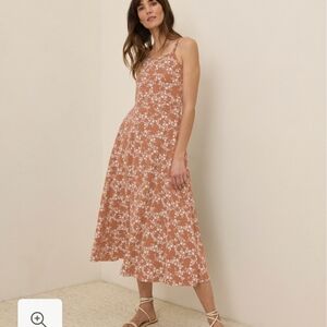 Pact Organic Fit & Flare Midi Dress